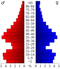Bevolkingspiramide Chisago County