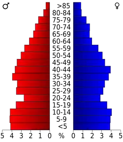 Bevolkingspiramide Churchill County