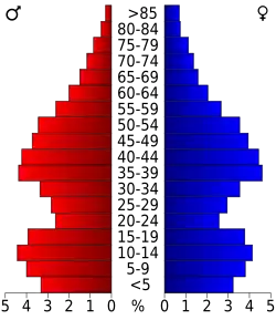 Bevolkingspiramide Clay County