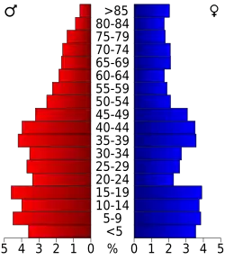 Bevolkingspiramide Colfax County