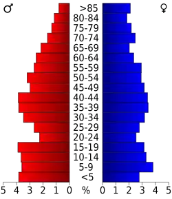 Bevolkingspiramide Cotton County