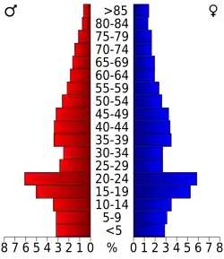 Bevolkingspiramide Custer County