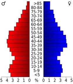 Bevolkingspiramide Davie County