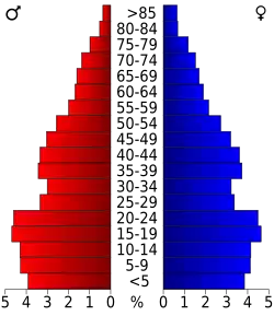 Bevolkingspiramide Dona Ana County