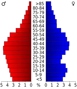 Bevolkingspiramide Edgefield County