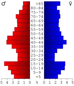 Bevolkingspiramide Faribault County