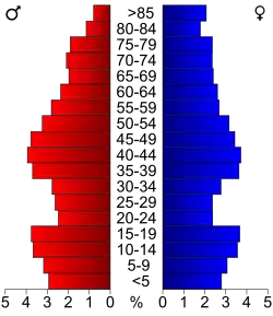 Bevolkingspiramide Freeborn County