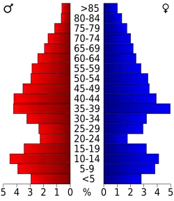 Bevolkingspiramide Gates County