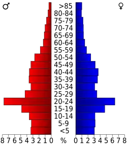 Bevolkingspiramide Grand Forks County