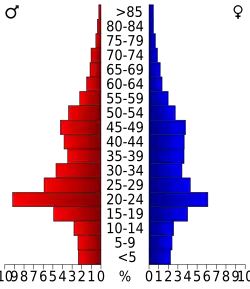 Bevolkingspiramide Gunnison County
