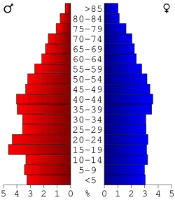 Bevolkingspiramide Habersham County