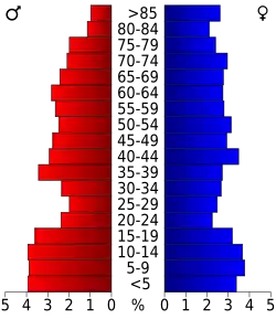 Bevolkingspiramide Hall County