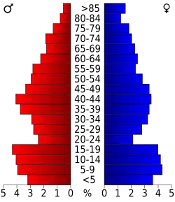 Bevolkingspiramide Hansford County