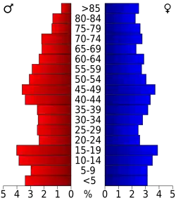 Bevolkingspiramide Hardeman County