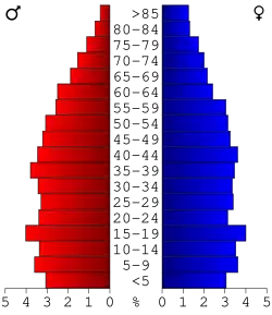 Bevolkingspiramide Itawamba County