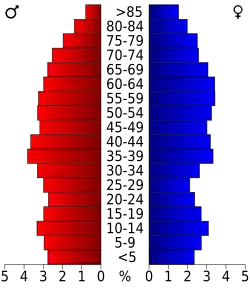 Bevolkingspiramide Izard County