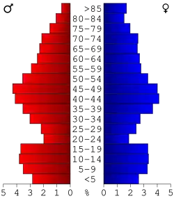 Bevolkingspiramide Koochiching County