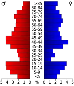 Bevolkingspiramide LaMoure County