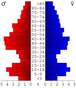 Bevolkingspiramide Lake of the Woods County