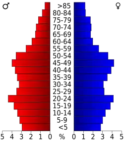 Bevolkingspiramide Lane County