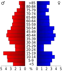 Bevolkingspiramide Lane County