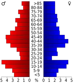 Bevolkingspiramide Liberty County