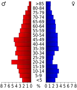 Bevolkingspiramide Live Oak County