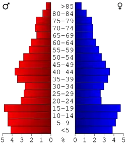 Bevolkingspiramide Minidoka County