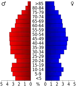 Bevolkingspiramide Mitchell County