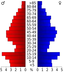 Bevolkingspiramide Mora County