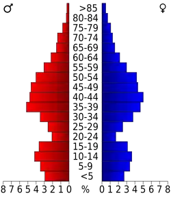 Bevolkingspiramide New Kent County