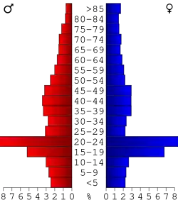 Bevolkingspiramide Nodaway County