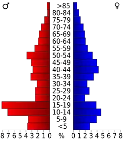 Bevolkingspiramide Oldham County