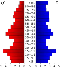 Bevolkingspiramide Palo Alto County