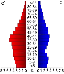 Bevolkingspiramide Pickaway County