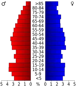 Bevolkingspiramide Red River County