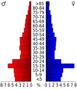 Bevolkingspiramide Sanpete County