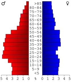 Bevolkingspiramide Telfair County
