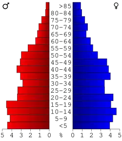 Bevolkingspiramide Tunica County
