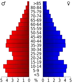 Bevolkingspiramide Valencia County