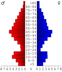 Bevolkingspiramide Valley County