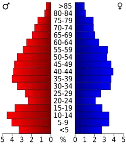 Bevolkingspiramide Warren County