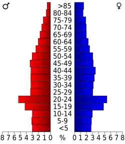 Bevolkingspiramide Weakley County