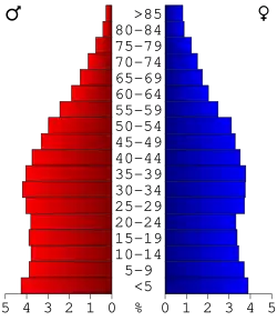Bevolkingspiramide Whitfield County
