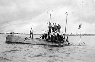 Een A-klasse onderzeeër omstreeks 1912