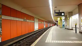 Perron van station Rudow, eindpunt van de U7