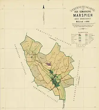 Kaart van Marschbach in 1893