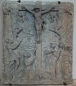 Het Golghotarelief in de kerk