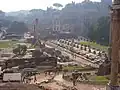 Uitzicht vanuit het Tabularium over het Forum Romanum