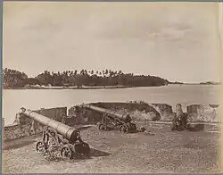 Uitzicht ca. 1900 vanaf (vermoedelijk) bastion Amsterdam